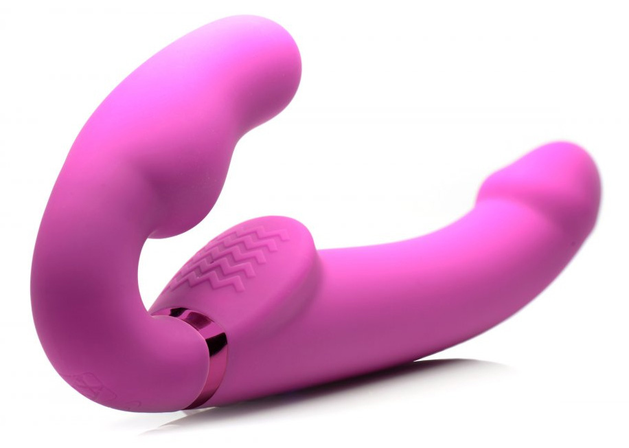 Worlds First Remote Control Inflatable Vibrating Silicone Ergo Fit Strapless Strap-On